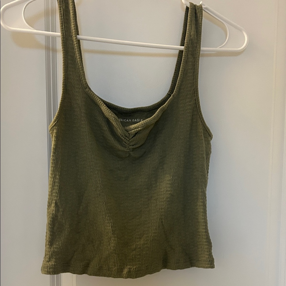 American Eagle Outfitters Khaki Ribbed Tank Top